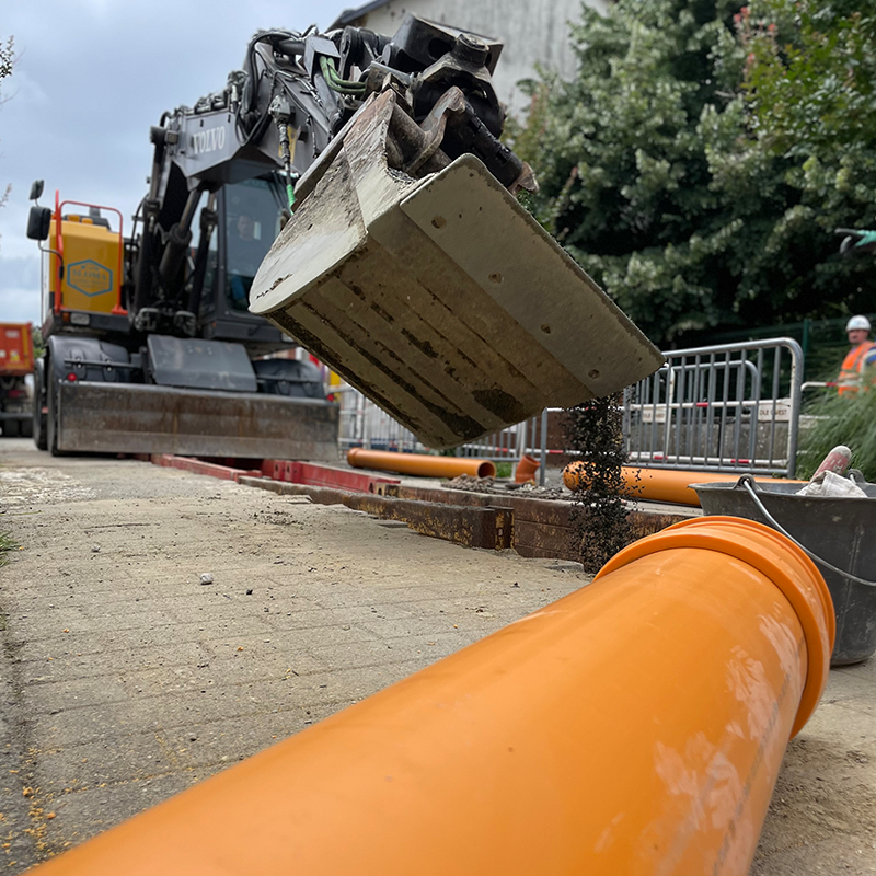 Chantier assainissement Nantes - Eiffage